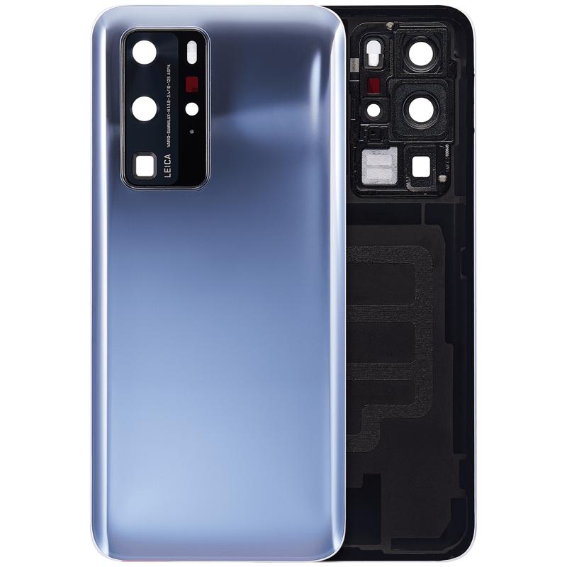 Tapa trasera con lente de camara para Huawei P40 Pro (Plata espejo)