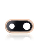 Lente de camara trasera con soporte y marco para iPhone 8 Plus (Oro) (Paquete de 10)