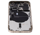 Tapa trasera para iPhone 14 Pro dorada con componentes pequeños pre-instalados