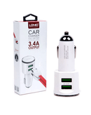 Cargador de 3.4A de dos USB para carro - con cable para iPhone de 3ft -LDNIO C29