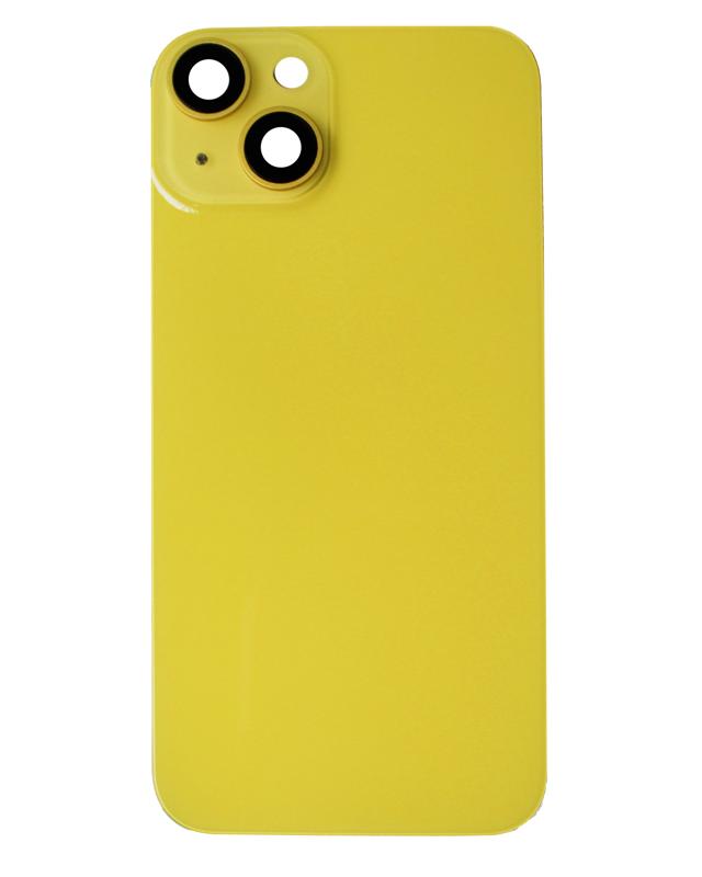 Tapa trasera con placa de acero, NFC inalambrico y iman MagSafe para iPhone 14 (Sin logo) (Amarillo)