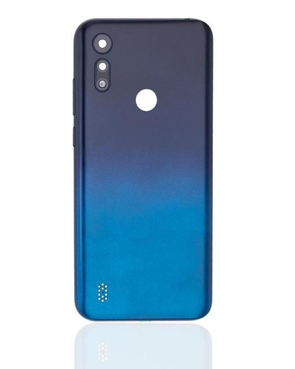 Tapa trasera de vidrio para Motorola Moto E6S (XT2053 / 2020) (Azul Pavo Real)