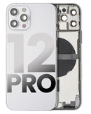 Tapa trasera para iPhone 12 Pro con componentes pequeños pre-instalados (Versión EE.UU.) (Original usada: Grado B) (Plata)