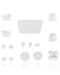 Conjunto de botones para control de PlayStation 5 (Set de 16 piezas) (Blanco)