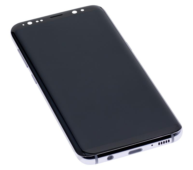 Pantalla OLED para Samsung Galaxy S8 con marco (Reacondicionada) (Gris / Violeta)