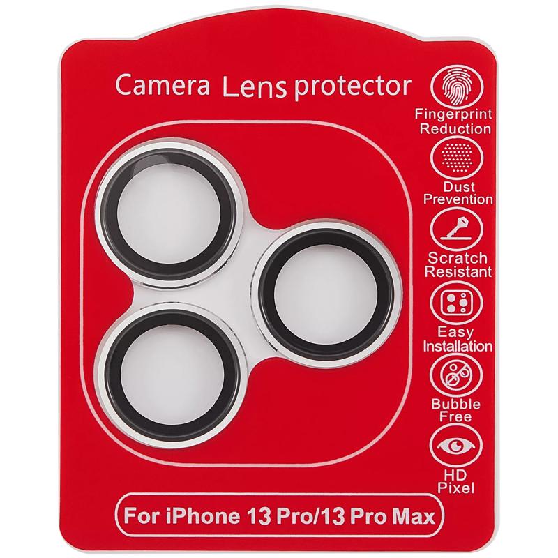 Protector de lente de camara Casper para iPhone 13 Pro / 13 Pro Max (Plata) (Transparente)