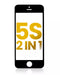 Vidrio frontal con marco para iPhone 5S (2 unidades) (Negro)
