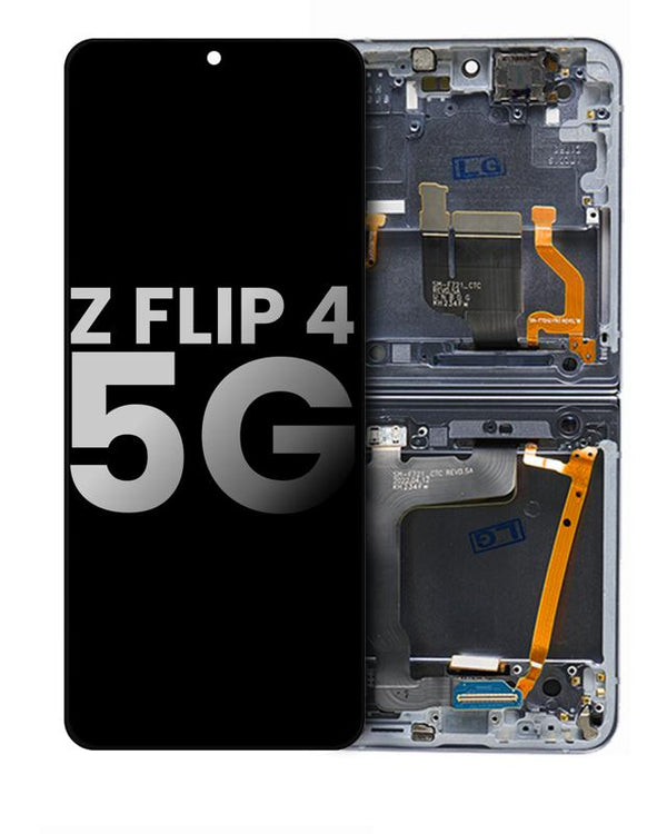 Pantalla OLED para Samsung Galaxy Z Flip 4 5G con marco (usada OEM grado B/C) (Azul)