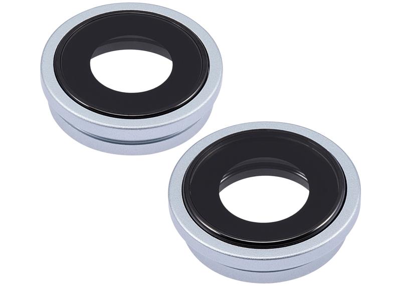 Lente de camara trasera con soporte y bisel para iPhone 15 / 15 Plus (Juego de 2 piezas) (Azul)