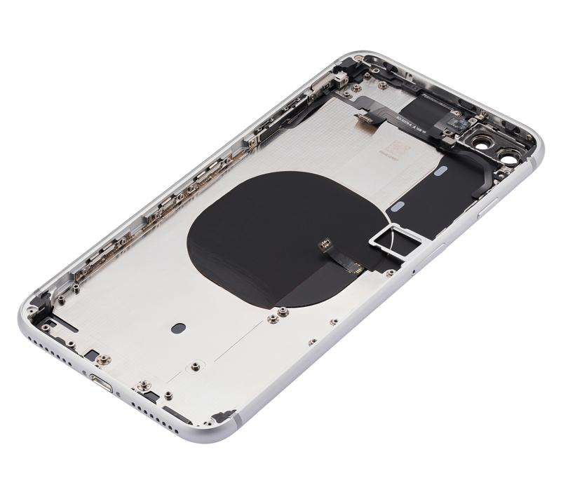 Tapa trasera con componentes pequenos pre-instalados para iPhone 8 Plus (Sin Logo) (Plata)