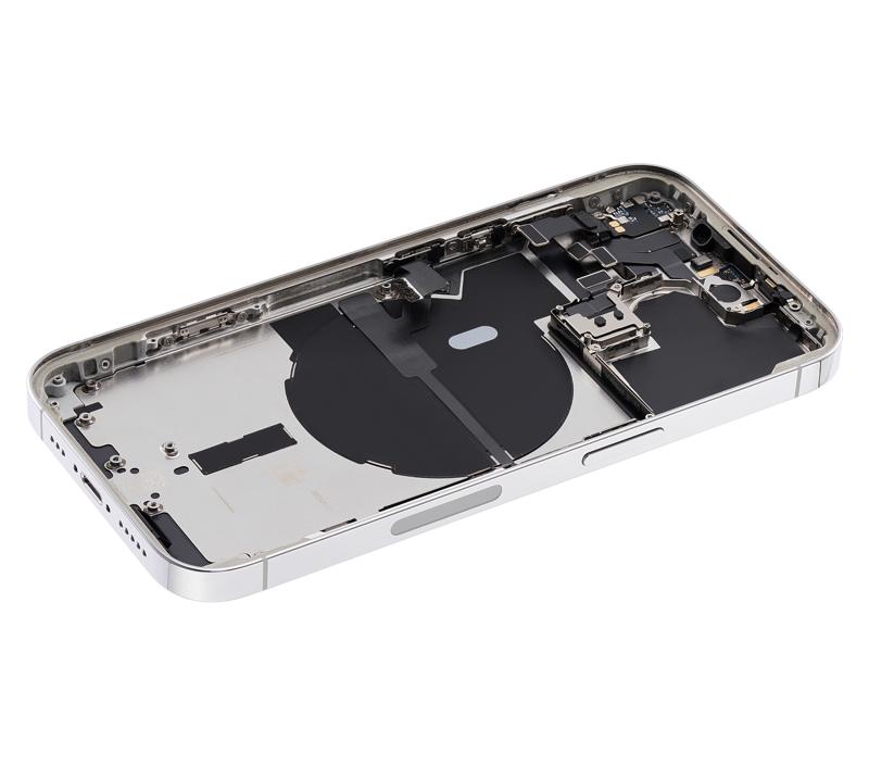 Tapa trasera para iPhone 14 Pro con componentes pequenos preinstalados (Version EE.UU.) (Original Usado: Grado A) (Plata)