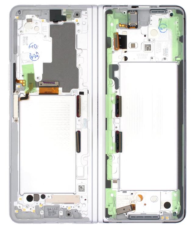 Pantalla OLED interna con marco para Samsung Galaxy Z Fold 3 5G (EE.UU. e Internacional) Phantom Silver original