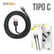 Cable tipo USB - Tipo C Marca Baseus | Linea Cafule | Carga Rapida 2A | 2 Metros de Largo | Color Rojo y Negro