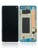 Pantalla LCD con marco para Samsung Galaxy S10 (Sin sensor de huella dactilar) (Azul Prisma)
