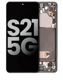 Pantalla OLED para Samsung Galaxy S21 5G con marco (Gris Fantasma, Original Usada Grado A)