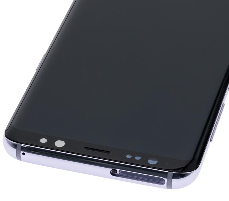 Pantalla OLED para Samsung Galaxy S8 con marco (Reacondicionada) (Gris / Violeta)