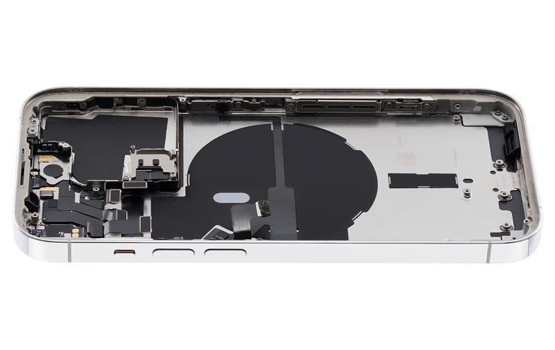 Tapa trasera para iPhone 14 Pro con componentes pequenos preinstalados (Version EE.UU.) (Original Usado: Grado A) (Plata)