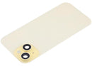Tapa trasera con placa de acero, NFC para carga inalambrica, iman MagSafe y flex de linterna para iPhone 15 (Amarillo)
