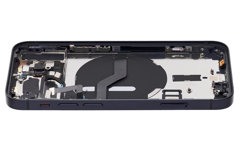 Tapa trasera para iPhone 12 Mini con componentes pequeños pre-instalados (Versión Internacional, Negro)