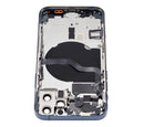 Tapa trasera para iPhone 12 Pro (Versión EE.UU.) Azul Pacífico con componentes pequeños pre-instalados sin logo