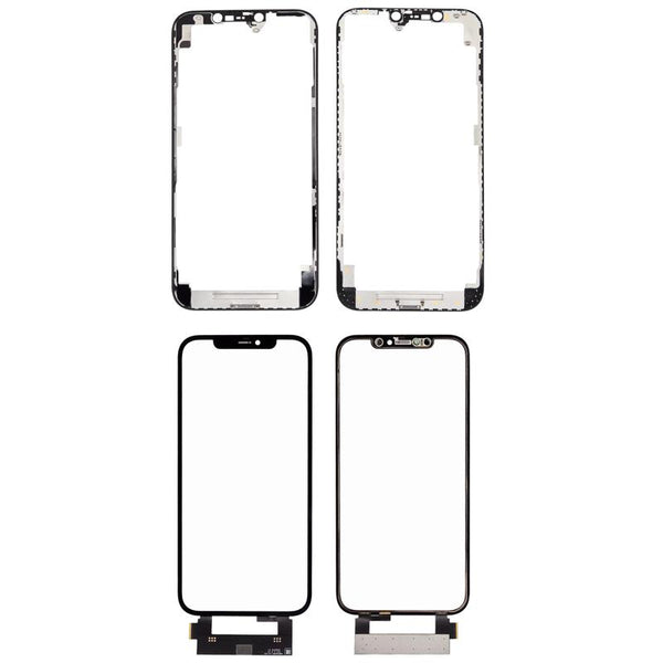 4 en 1 con marco incluido (Cristal frontal + OCA + Tacto corto + OCA preinstalado) para iPhone 12 Pro Max