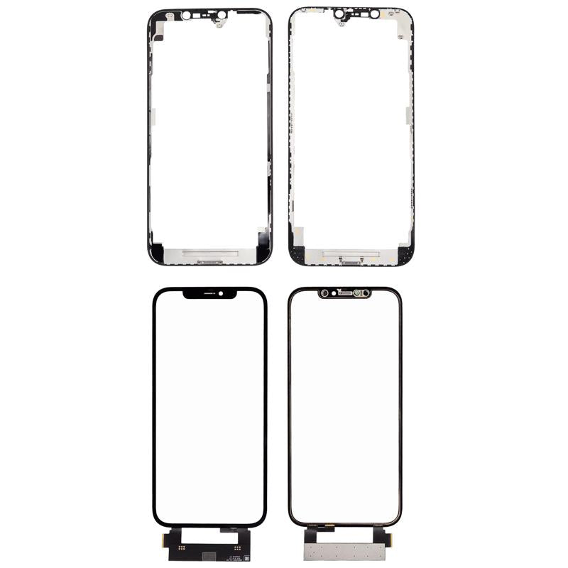 4 en 1 con marco incluido (Cristal frontal + OCA + Tacto corto + OCA preinstalado) para iPhone 12 Pro Max