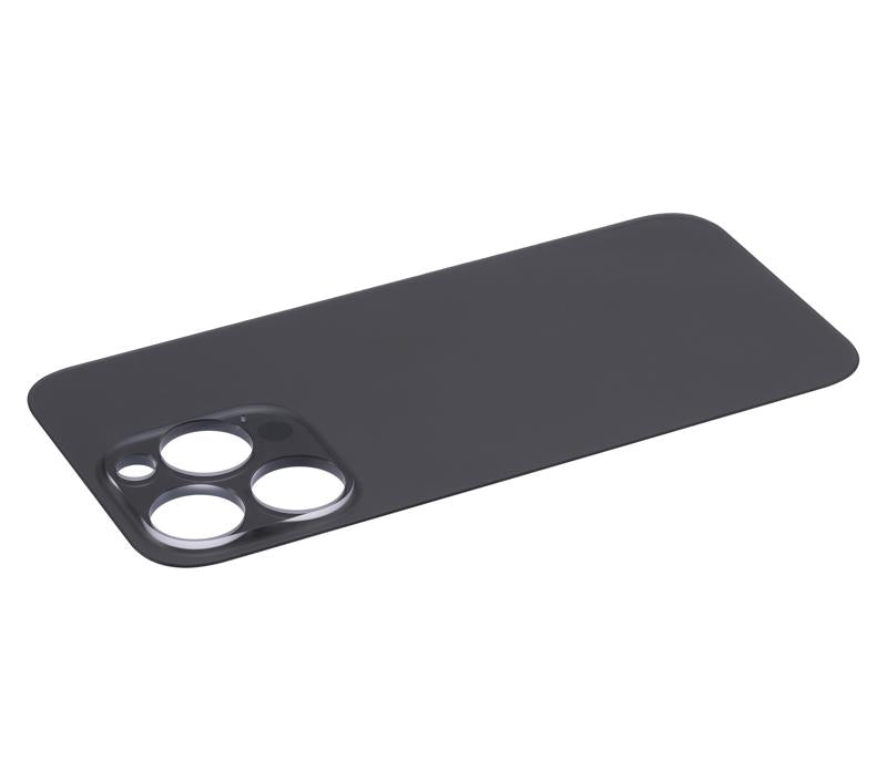 Tapa trasera para iPhone 14 Pro con adhesivo 3M (Agujero grande para camara, Sin logo) - Negro Espacial