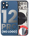 Tapa trasera para iPhone 12 Pro (Versión EE.UU.) Azul Pacífico con componentes pequeños pre-instalados sin logo
