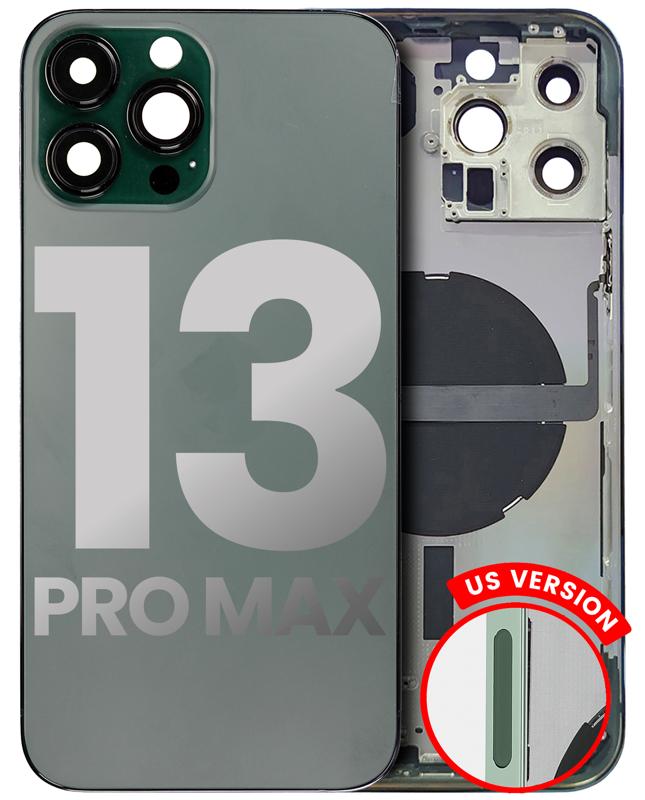 Tapa trasera para iPhone 13 Pro Max con componentes pequenos pre-instalados (Version US) (Verde Alpino)