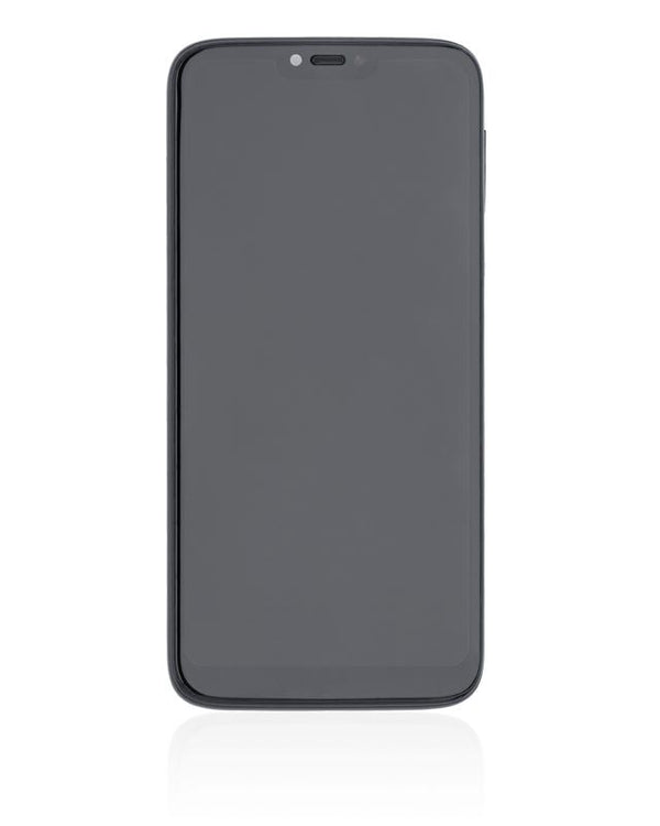 Pantalla LCD con marco para Motorola Moto G7 Power (XT1955-1/2/4/7 / 2019) negro ceramico