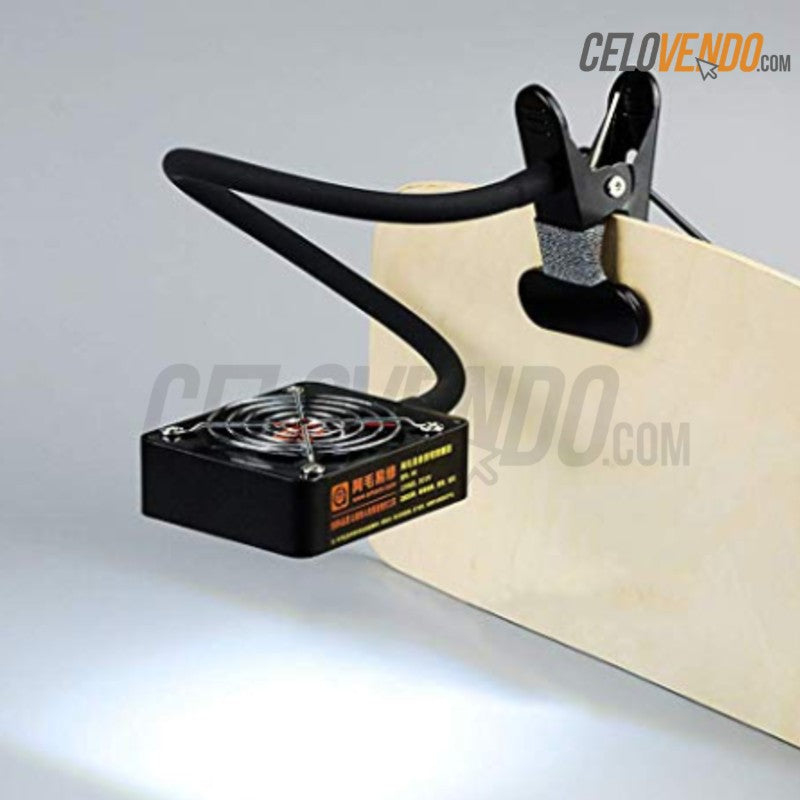 Extractor de Humo Portatil con Clip para Mesa | Luz LED.