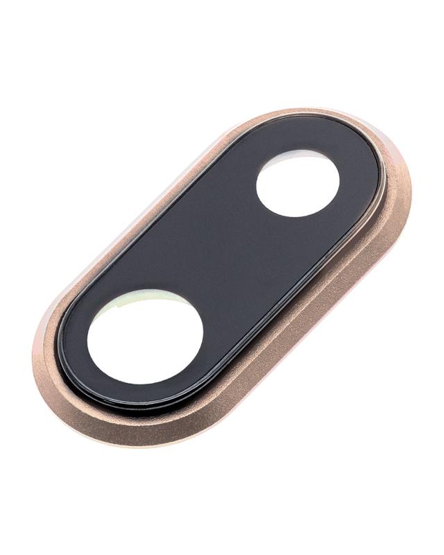 Lente de camara trasera con soporte y marco para iPhone 8 Plus (Oro) (Paquete de 10)