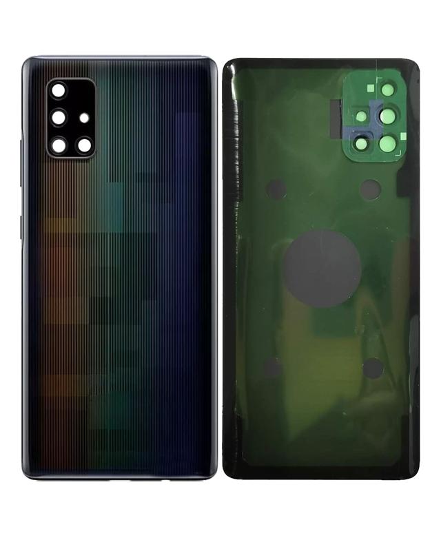Tapa trasera con lente de camara para Samsung Galaxy A71 5G (A716V / 2020) Negro Prism Bricks original