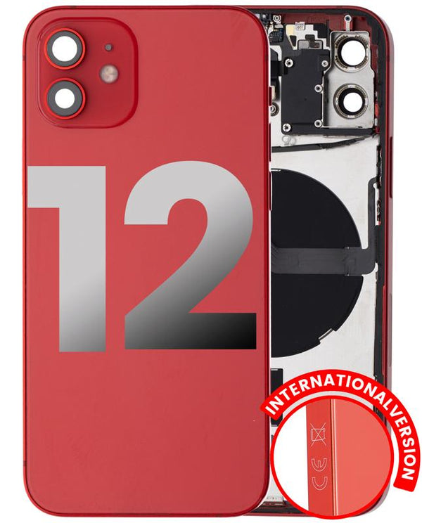 Tapa trasera con componentes pequeños pre-instalados para iPhone 12 (Versión Internacional) (Rojo)