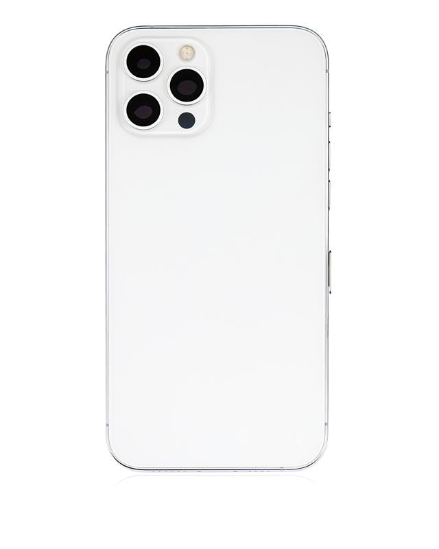 Tapa trasera para iPhone 12 Pro Max con componentes pequeños pre-instalados (Sin logo) (Plata)