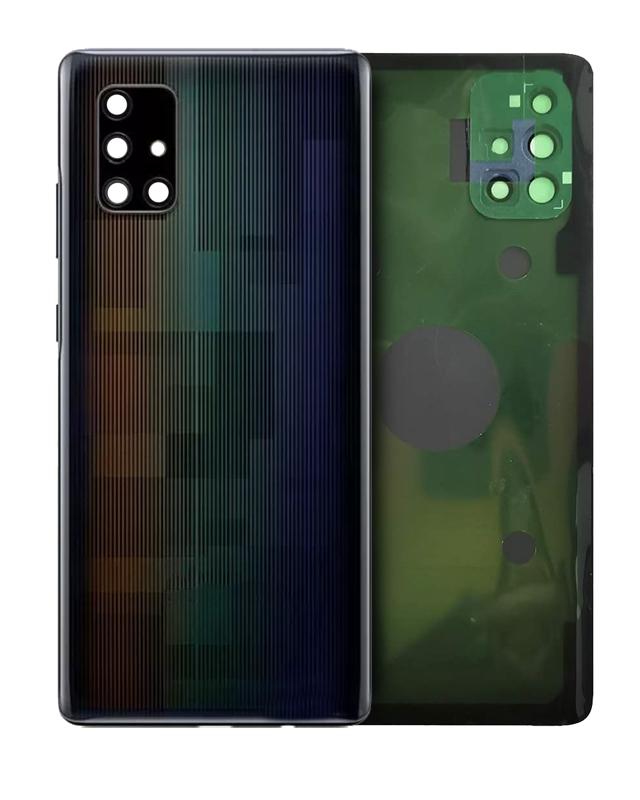 Tapa trasera con lente de camara para Samsung Galaxy A71 5G (A716V / 2020) Negro Prism Bricks original