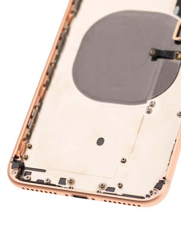 Tapa trasera con componentes pequeños previamente instalados para iPhone 8 Plus (Usada original Calidad C) (Dorado)
