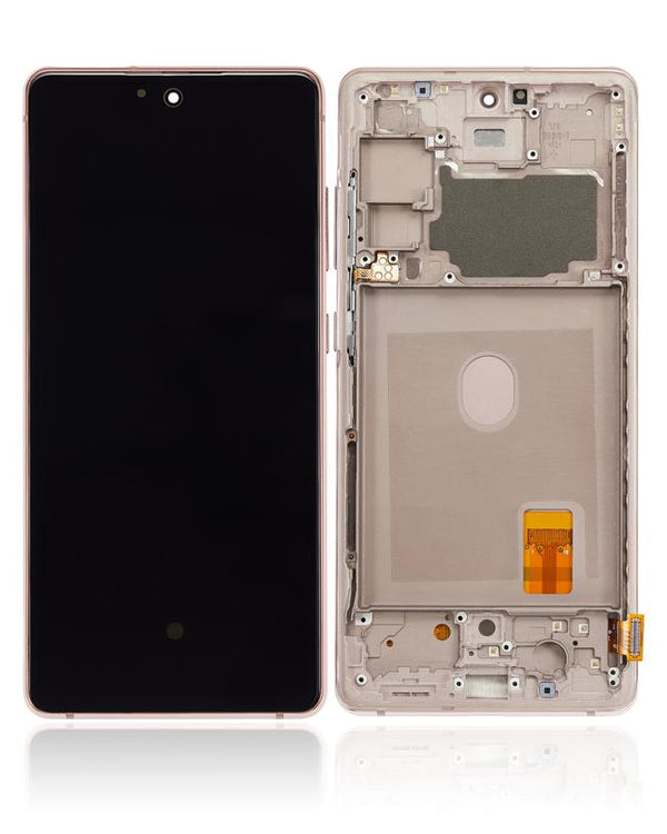Pantalla OLED con marco para Samsung Galaxy S20 FE 4G / 5G (Naranja Cloud)