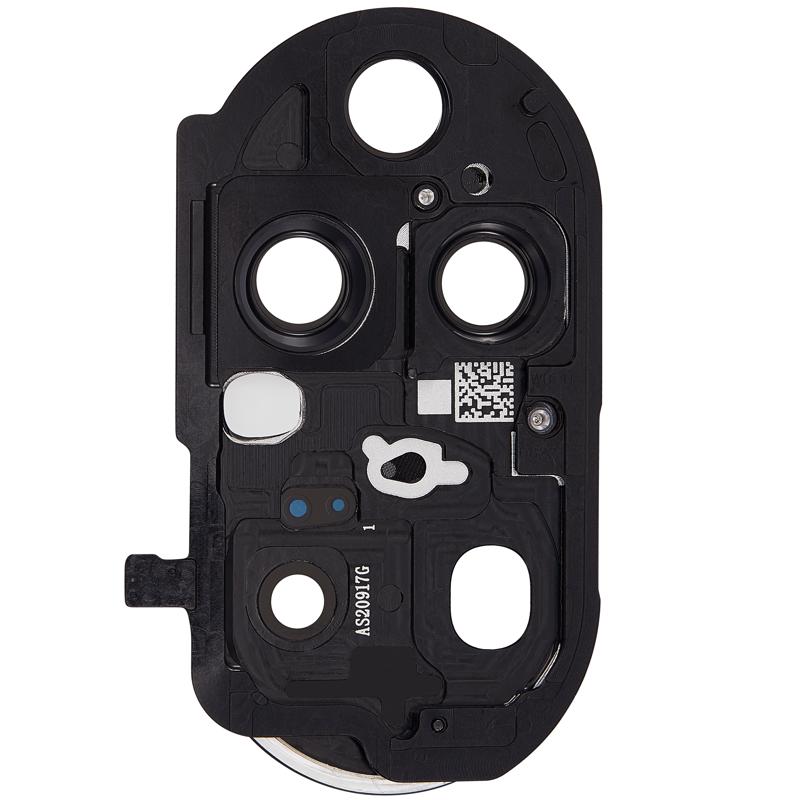 Lente de camara trasera con soporte para Huawei P50 Pro (Negro Dorado)