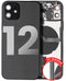 Tapa trasera para iPhone 12 con componentes pequeños pre-instalados (Versión EE.UU.) (Original usado: Grado A) (Negro)
