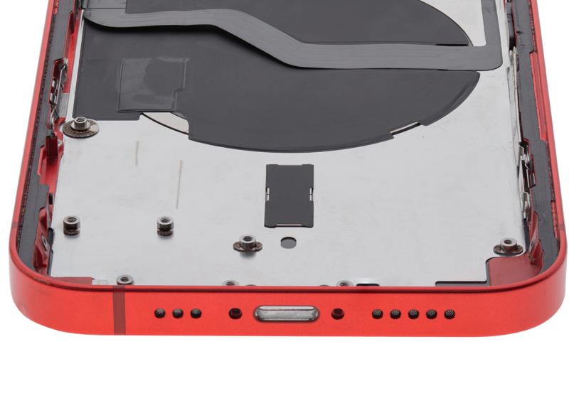 Tapa trasera con componentes pequenos pre-instalados para iPhone 12 (Version internacional) (Rojo)