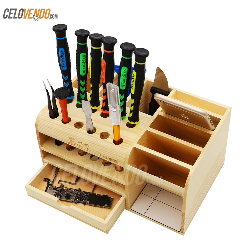 Organizador de desarmadores y herramienta de madera | Magnetico
