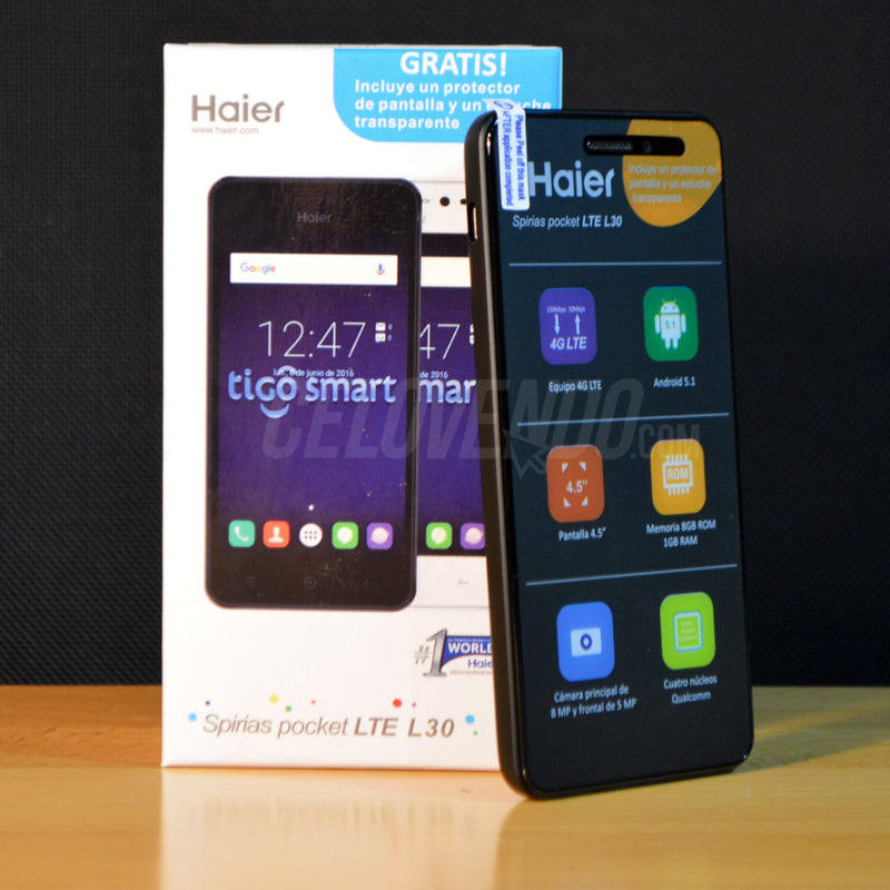 Celular Haier L30 Nuevo color Negro | Tigo | Incluye caja sellada y Accesorios