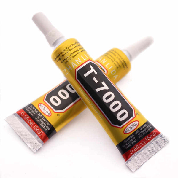 Pegamento T7000 Color Negro | 15ml | Extrusor 0.5 milimetros para aplicacion precisa.