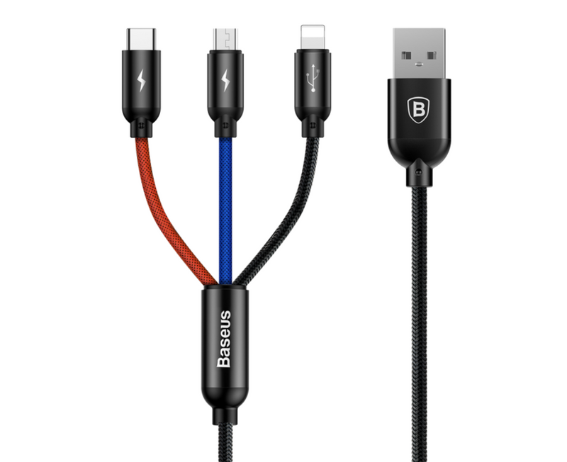 Cable 3 en 1 | Micro USB - Tipo C -Lightning | 1000mA | Carga rÃƒÆ’Ã‚Â¡pida.