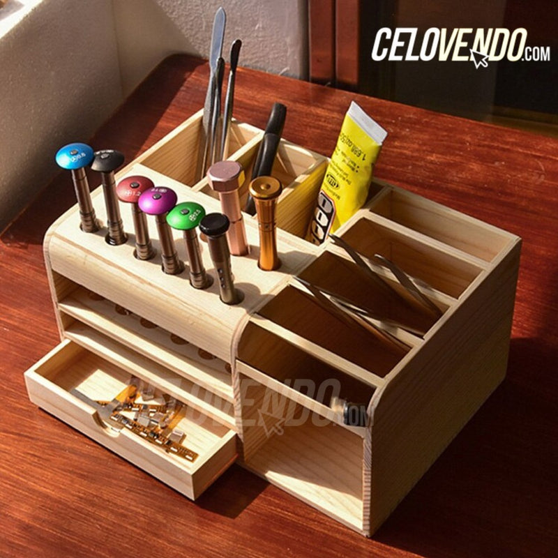 Organizador de desarmadores y herramienta de madera | Magnetico
