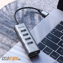 Hub multi-puerto para Macbook Marca  Baseus | Con conexion tipo C | Adaptador HDMI | 4 Puertos USB |